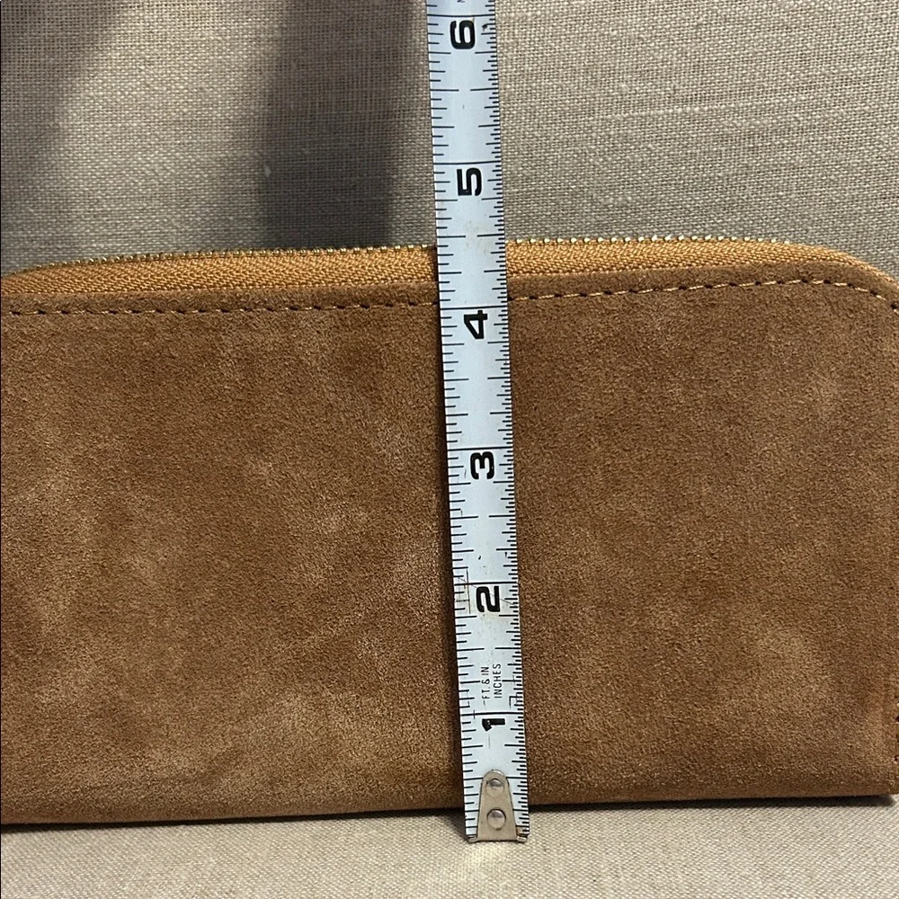 Brown Suede Coastal Cowgirl Studded Wallet with Shoulder Strap